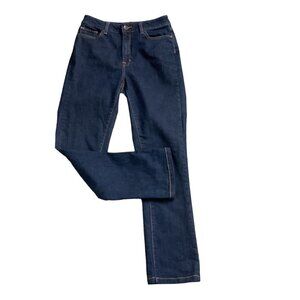 L.L. Bean Sz 4 Tall 28x30 Classic Fit Dark Wash Blue Jeans Hi-Rise Straight 101T